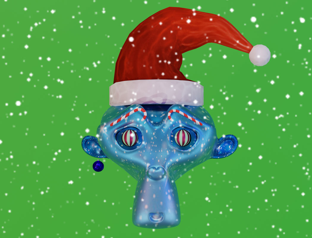 Christmas Monkey 3D Design